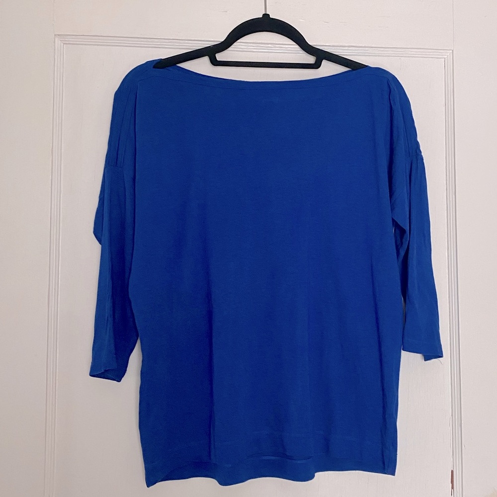 Gap royal blue 3/4 sleeve boatneck top